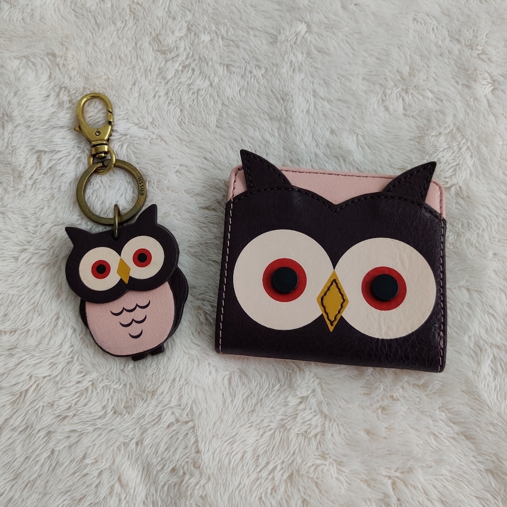 🌳 Fossil Owl Wallet Keychain